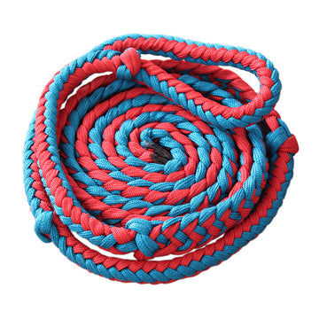 Hilason Braided Poly Barrel Racing Contest Reins Flat 1" X 8Ft Red Blue